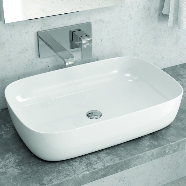 Lavabo da appoggio 60cm linee arrotondate Litos-0013 - KAMALU