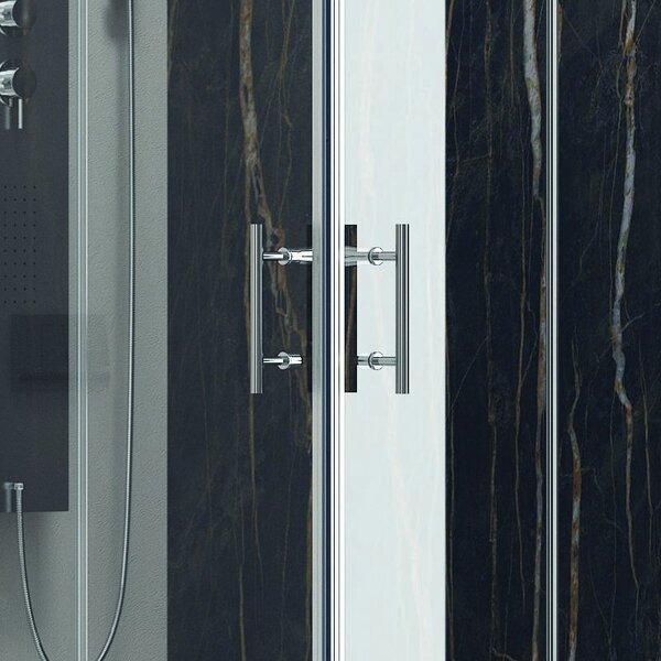 Kamalu cabina doccia 100x70 cm rettangolare con 2 ante scorrevoli kf1000