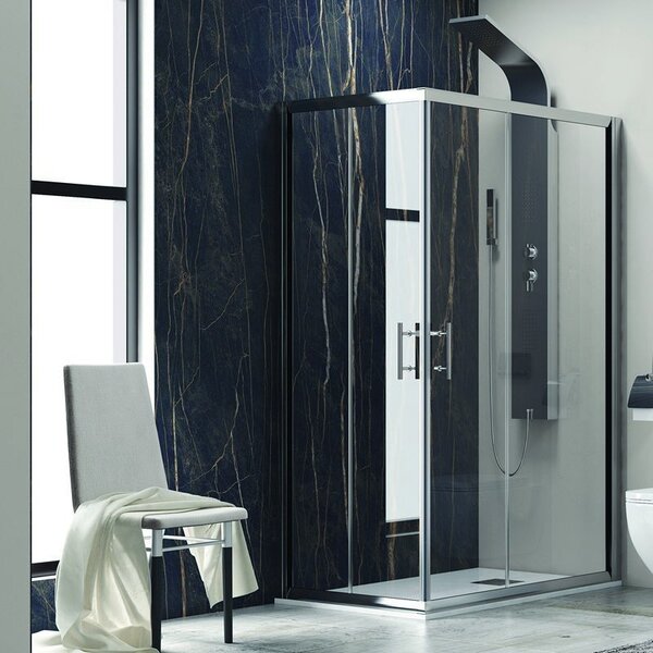 Kamalu cabina doccia 100x70 cm rettangolare con 2 ante scorrevoli kf1000