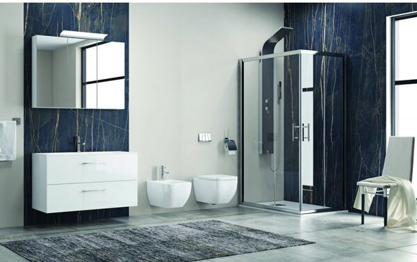 Kamalu cabina doccia 110x80 ad angolo ante scorrevoli vetro 6mm trasparente kf1000