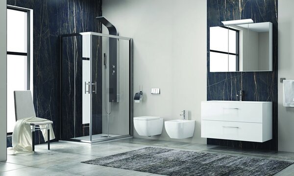 Kamalu cabina doccia 100x70 cm rettangolare con 2 ante scorrevoli kf1000