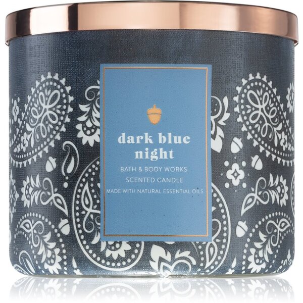 Bath & Body Works Dark Blue Night candela profumata con oli essenziali 411 g