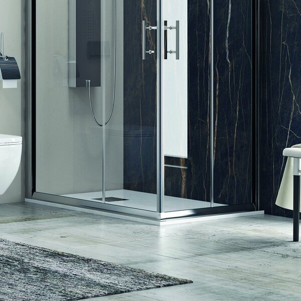 Kamalu cabina doccia 110x80 ad angolo ante scorrevoli vetro 6mm trasparente kf1000