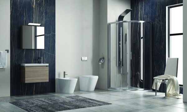 Kamalu box doccia 80x80 cristallo 6 mm semicircolare kf2000