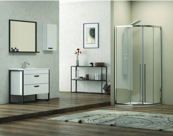 Kamalu cabina doccia 80x80 semicircolare vetro 8mm anticalcare altezza 200 ke2000
