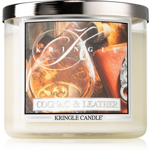 Kringle Candle Brandy & Leather candela profumata 411 g