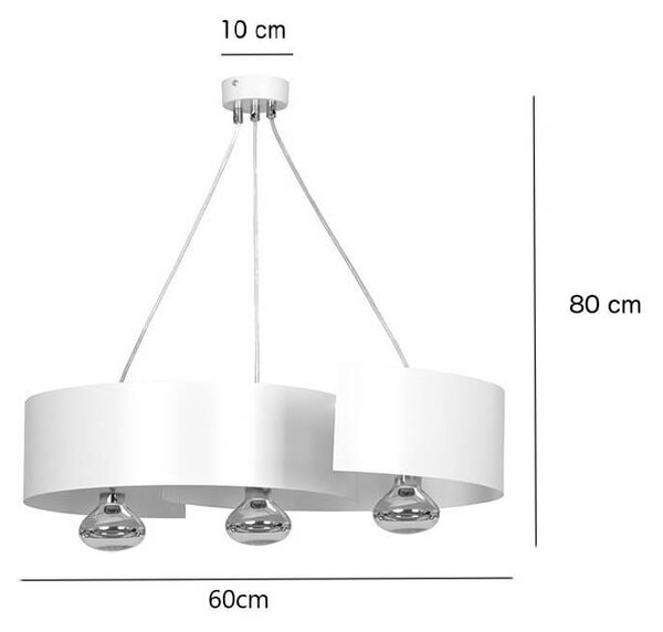 Lampadario a Sospensione VIXON 3 WHITE o Black Colore del corpo Bianco