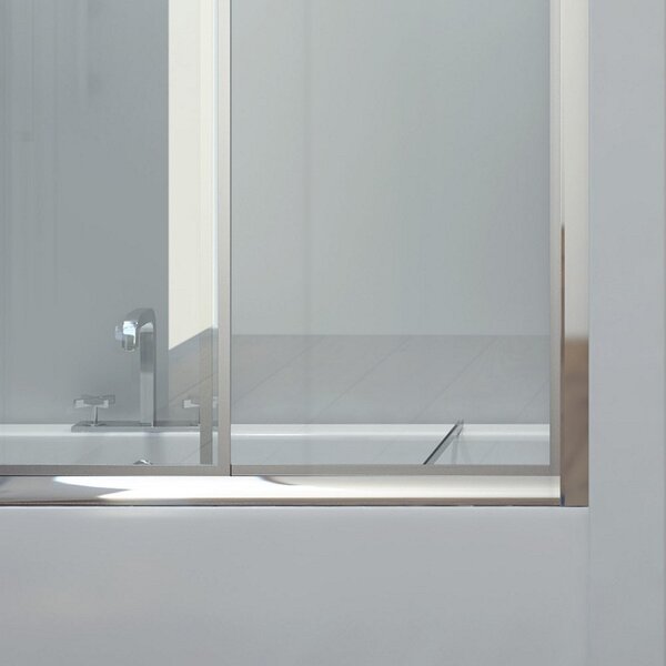 Box per vasca da bagno 160cm con due ante scorrevoli e una fissa P2000 - KAMALU
