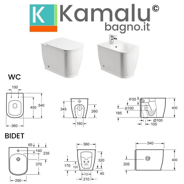 Kamalu wc filo muro genta-100
