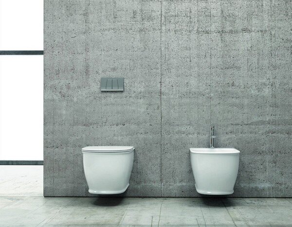 Kamalu sanitari sospesi senza brida sedile soft-close genta-100s