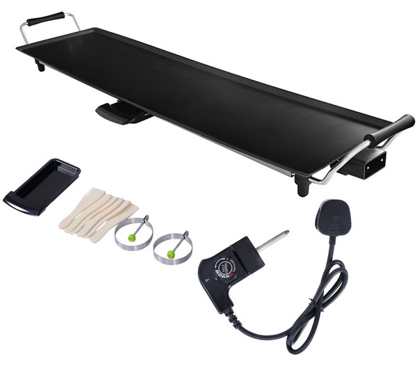 Costway Griglia elettrica da interno 1800 W, Piastra antiaderente molto ampia