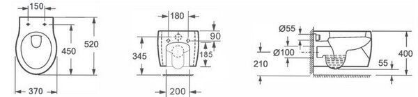 Sanitari bagno sospesi copriwater soft-close modello Alizee-S - KAMALU