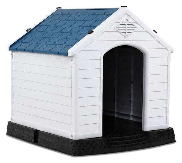 Costway Casetta impermeabile e ventilata per cani, Cuccia con valvole d’aria e pavimento rialzato