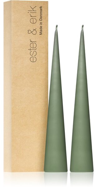 Ester & erik cone candles green soil (no. 70) candela decorativa 2x25 cm