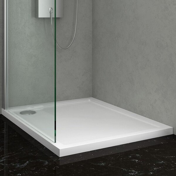 KAMALU - Piatto doccia 100x80 ultra slim bianco in acrilico