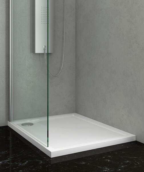 KAMALU - Piatto doccia 100x80 ultra slim bianco in acrilico
