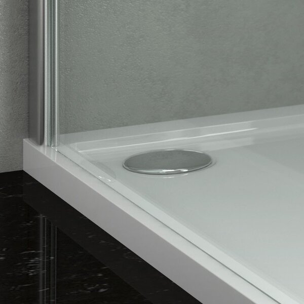 KAMALU - Piatto doccia 100x80 ultra slim bianco in acrilico