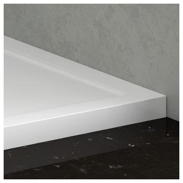 KAMALU - Piatto doccia 100x80 ultra slim bianco in acrilico