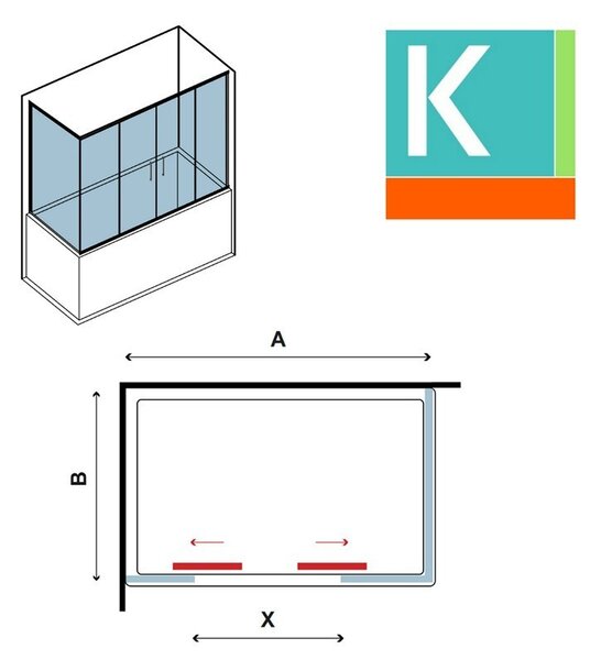 Box vasca 180x80cm KV05 - KAMALU