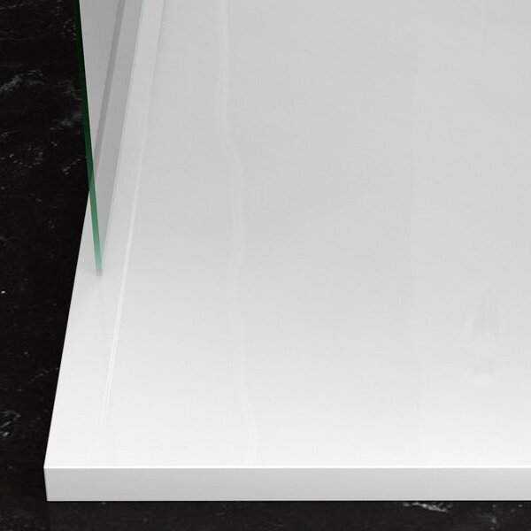 KAMALU - Piatto doccia 80x120 acrilico con canalina in acciaio