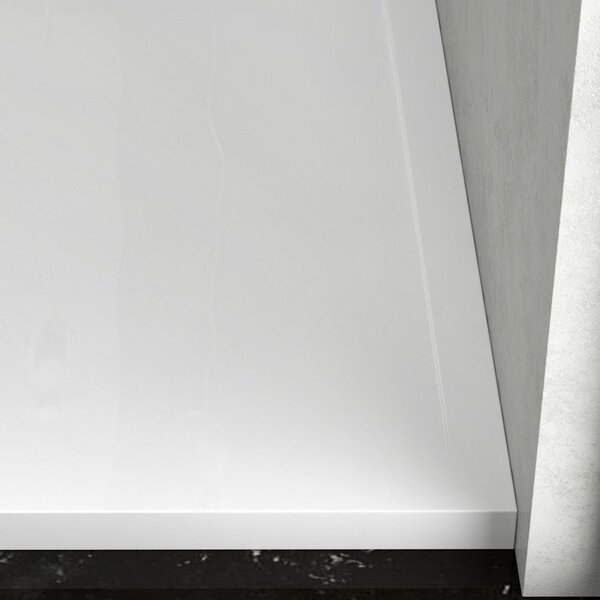 KAMALU - Piatto doccia 80x120 acrilico con canalina in acciaio