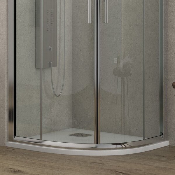 Box doccia semicircolare 80x80 altezza 180cm vetro trasparente | K400 - KAMALU