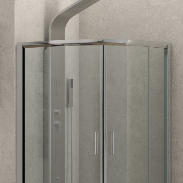 Box doccia semicircolare 80x80 altezza 180cm vetro trasparente | K400 - KAMALU