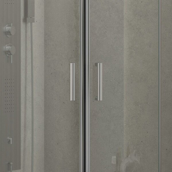 Box doccia semicircolare 80x80 altezza 180cm vetro trasparente | K400 - KAMALU