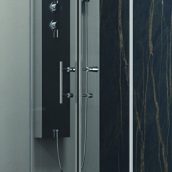 Kamalu cabina doccia 180x80 cm con lato fisso ante scorrevoli modello kf6000s