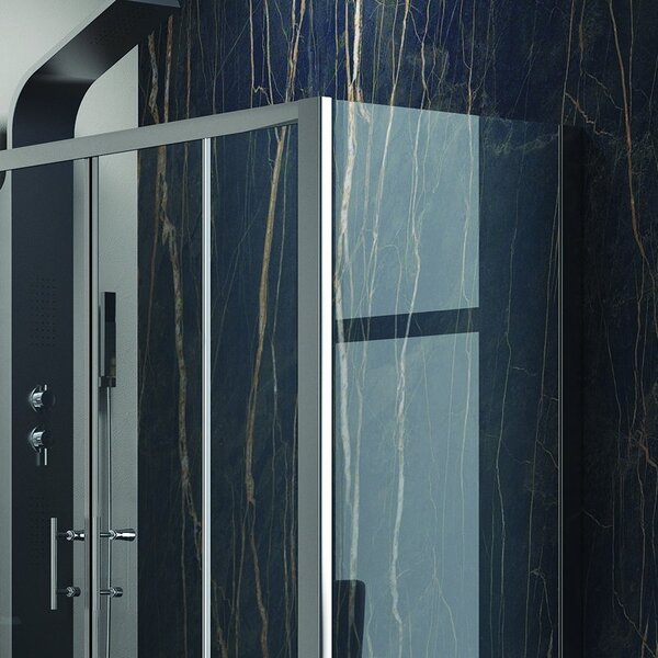 Kamalu cabina doccia 180x80 cm con lato fisso ante scorrevoli modello kf6000s
