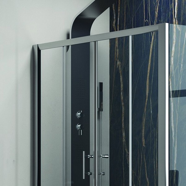 Kamalu cabina doccia 180x80 cm con lato fisso ante scorrevoli modello kf6000s