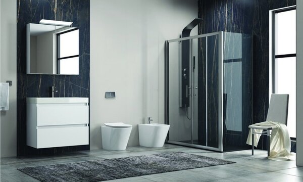 Kamalu cabina doccia 180x80 cm con lato fisso ante scorrevoli modello kf6000s