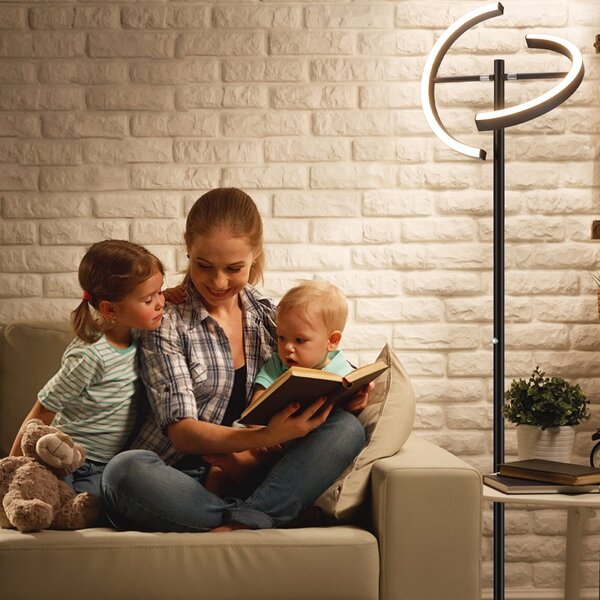 Costway Lampada di metallo a stelo LED, Lampada da terra con regolatore dell’intensità della luce