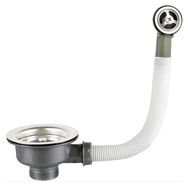 Solidchoice - Scarico per lavello da cucina in acciaio inossidabile con troppolo rotondo da 114 mm