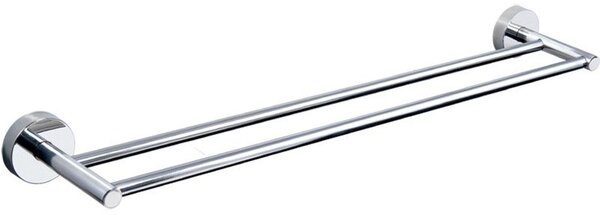 Portasciugamani doppia barra 60cm in acciaio inox lucido | Mira-62 - KAMALU