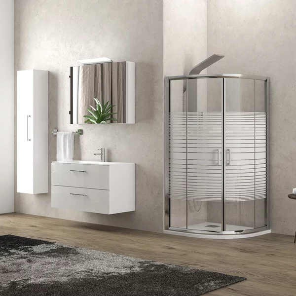 Box doccia semicircolare 80x80 vetro serigrafato altezza 180cm | K400 - KAMALU