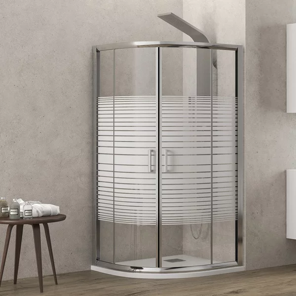 Box doccia 90x90 semicircolare vetro serigrafato altezza 180cm | K400 - KAMALU