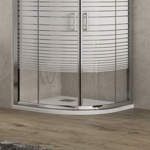 Kamalu box doccia 90x90 semicircolare vetro serigrafato altezza 180cm | k400