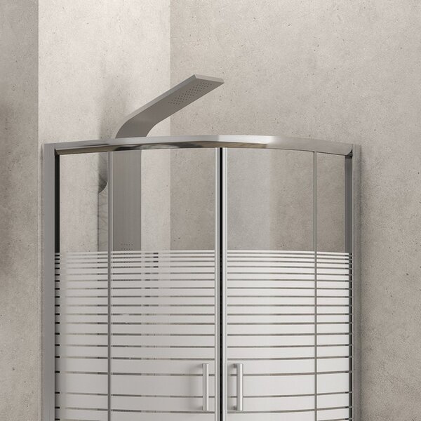 Kamalu box doccia 90x90 semicircolare vetro serigrafato altezza 180cm | k400