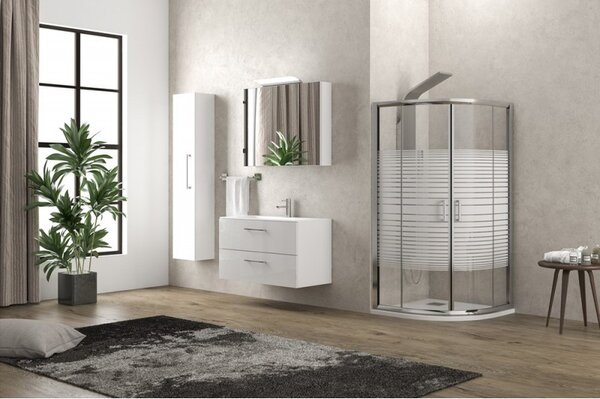 Kamalu box doccia 90x90 semicircolare vetro serigrafato altezza 180cm | k400