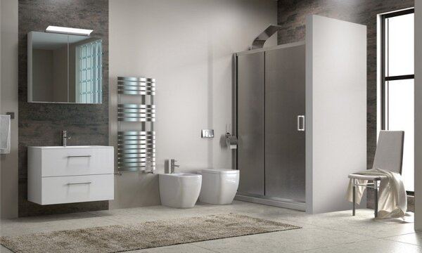 Kamalu doccia nicchia 100cm altezza 180cm vetro opaco k410n