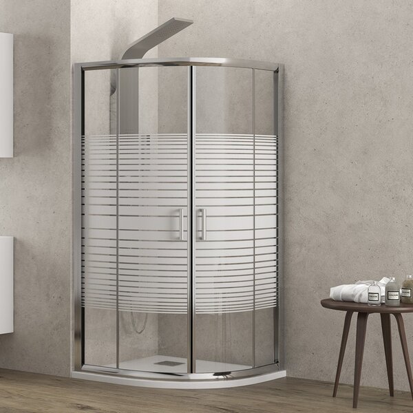 Kamalu box doccia 90x90 semicircolare vetro serigrafato altezza 180cm | k400