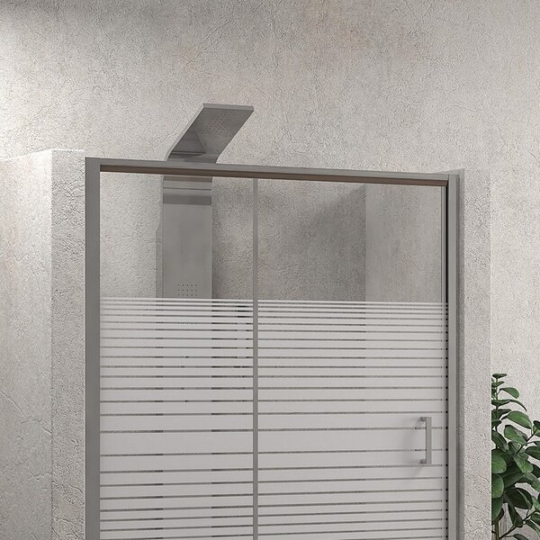 Kamalu box doccia a nicchia 120cm vetro serigrafato altezza 180cm k410n