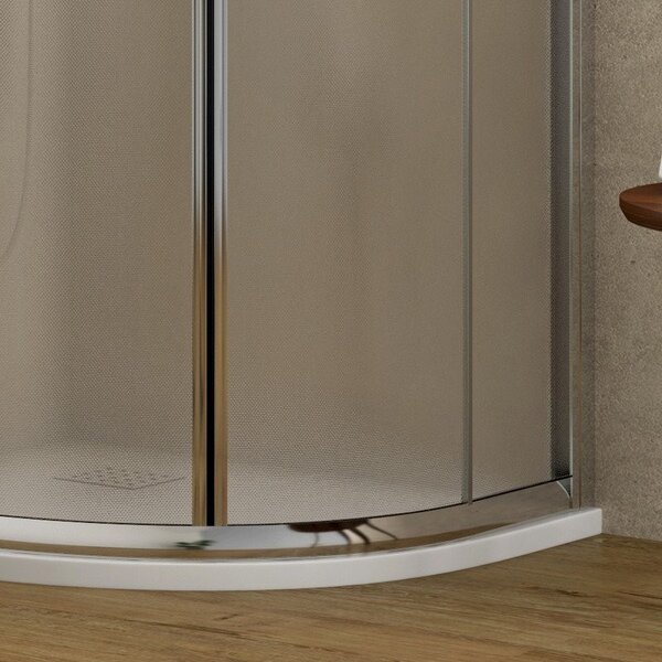 Kamalu box doccia semicircolare 90x90 cristallo opaco altezza 180cm | k400