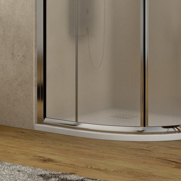 Kamalu box doccia semicircolare 90x90 cristallo opaco altezza 180cm | k400