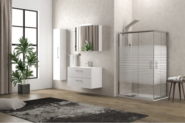 Kamalu box doccia angolo 70x70 altezza 180cm vetro serigrafato k410