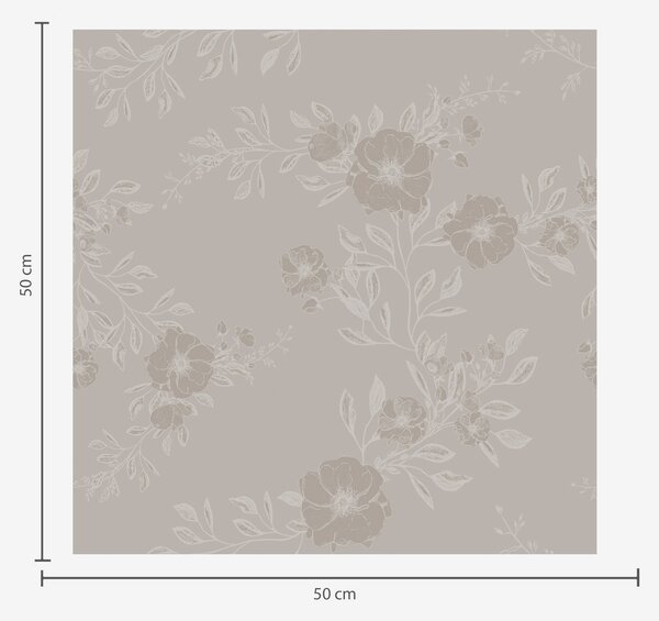 Carta da parati Fiori con foglie chiare su sfondo grigio, Parati classici Rustica, a00006v1 : Uwalls.it