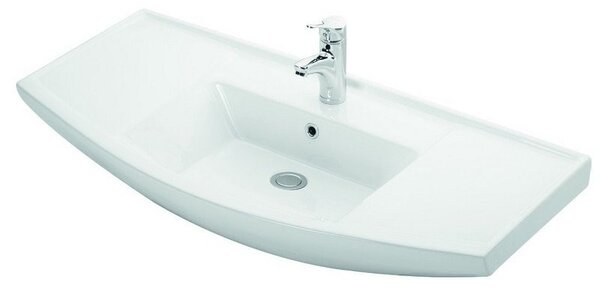 Kamalu lavabo bagno sospeso 100 cm in ceramica litos-bn10