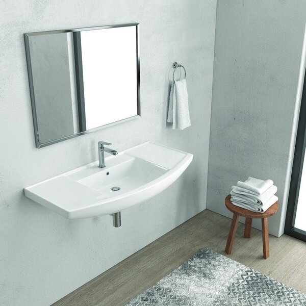 Kamalu lavabo bagno sospeso 80 cm in ceramica litos-bn80