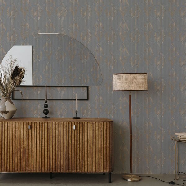 Carta da parati Rombi gialli scalfiti, Parati classici in stile loft, a00014 : Uwalls.it